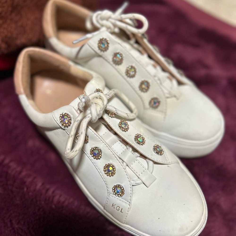 Kurt Geiger London Glamgirl White Sneakers